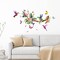 Hummingbirds Wall Decals Peel and Stick Birds Vinyl Wall Stickers Butterfly Flowers Colorful Wall Stickers Hummingbird on The Tree Branch Flower Decals Garden Living Room Bedroom TV Wall Decorations